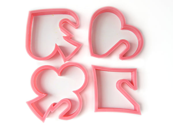 撲克牌掛杯曲奇餅乾模 (4件組)