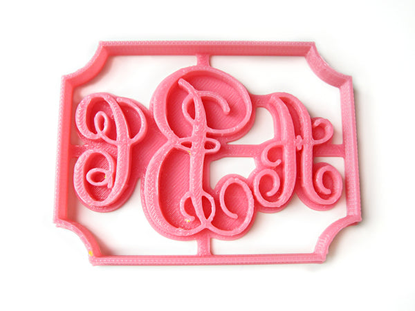 3-Letters VINE MONOGRAM Custom Cookie Cutter