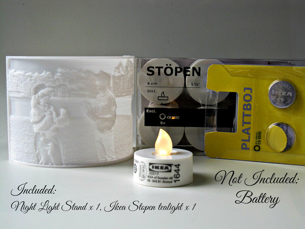 Custom Photo Night Light, Lithophane Lamp, LED Tealight Holder