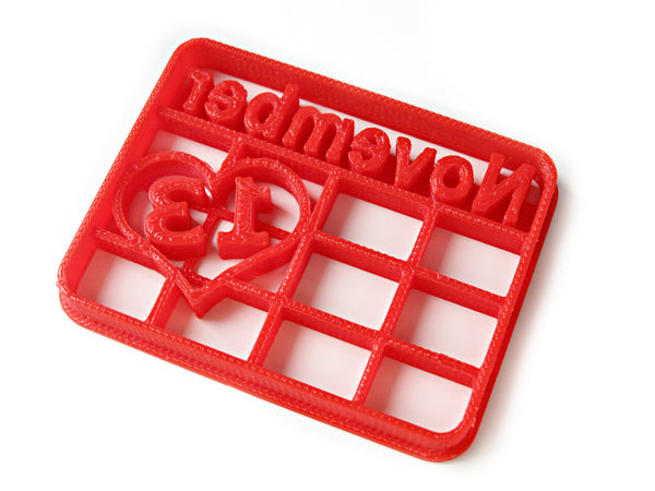 CALENDAR/ DATE Custom Cookie Cutter