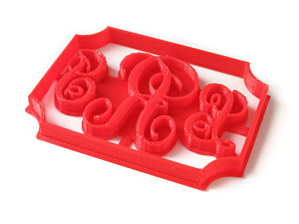 3-Letters VINE MONOGRAM Custom Cookie Cutter