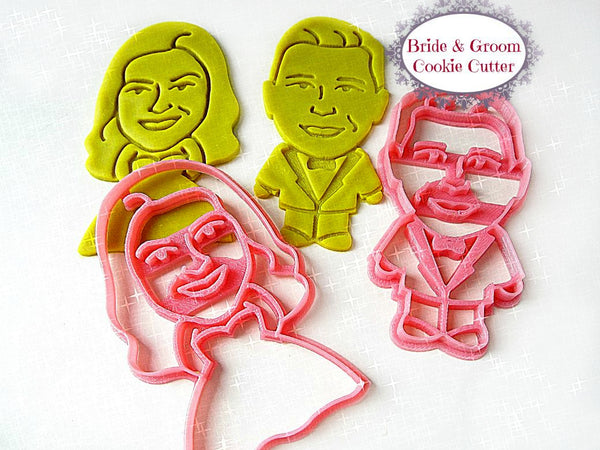 Bride & Groom Portrait Custom Cookie Cutter