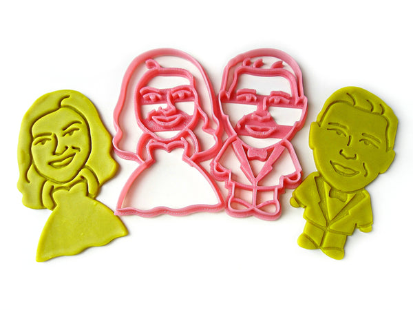 Bride & Groom Portrait Custom Cookie Cutter