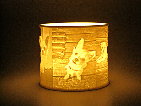 Custom Pet Photo Candle / LED Tealight Holder, Lithophane Lamp