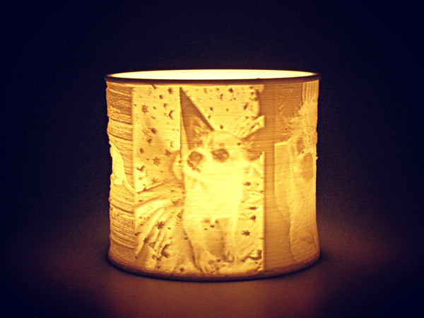 Custom Pet Photo Candle / LED Tealight Holder, Lithophane Lamp