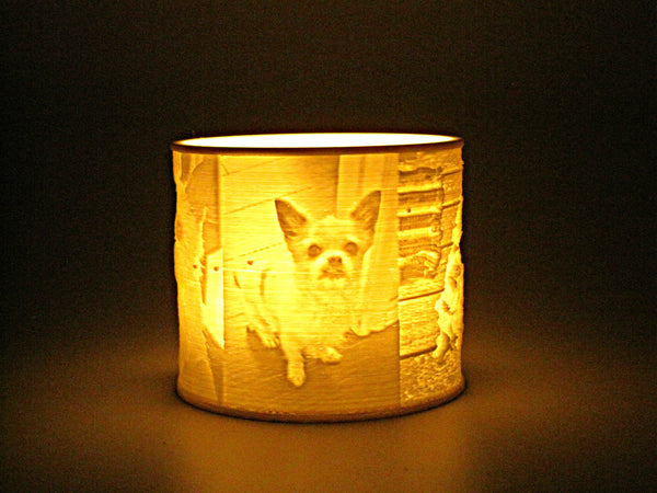 Custom Pet Photo Candle / LED Tealight Holder, Lithophane Lamp