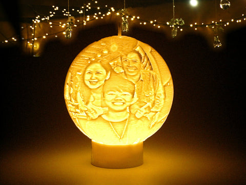 Custom Photo Ornament Ball / Lithophane LED Night Light