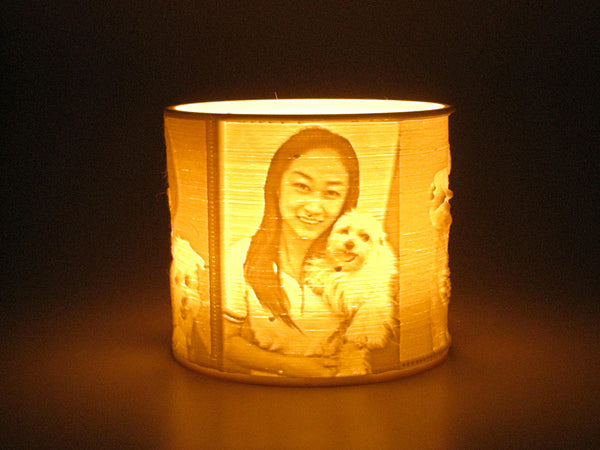 Custom Pet Photo Candle / LED Tealight Holder, Lithophane Lamp