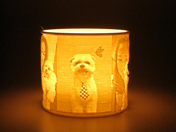 Custom Pet Photo Candle / LED Tealight Holder, Lithophane Lamp