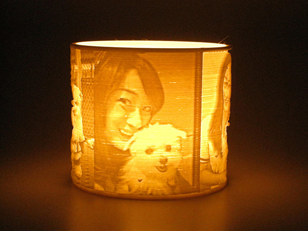 Custom Pet Photo Candle / LED Tealight Holder, Lithophane Lamp