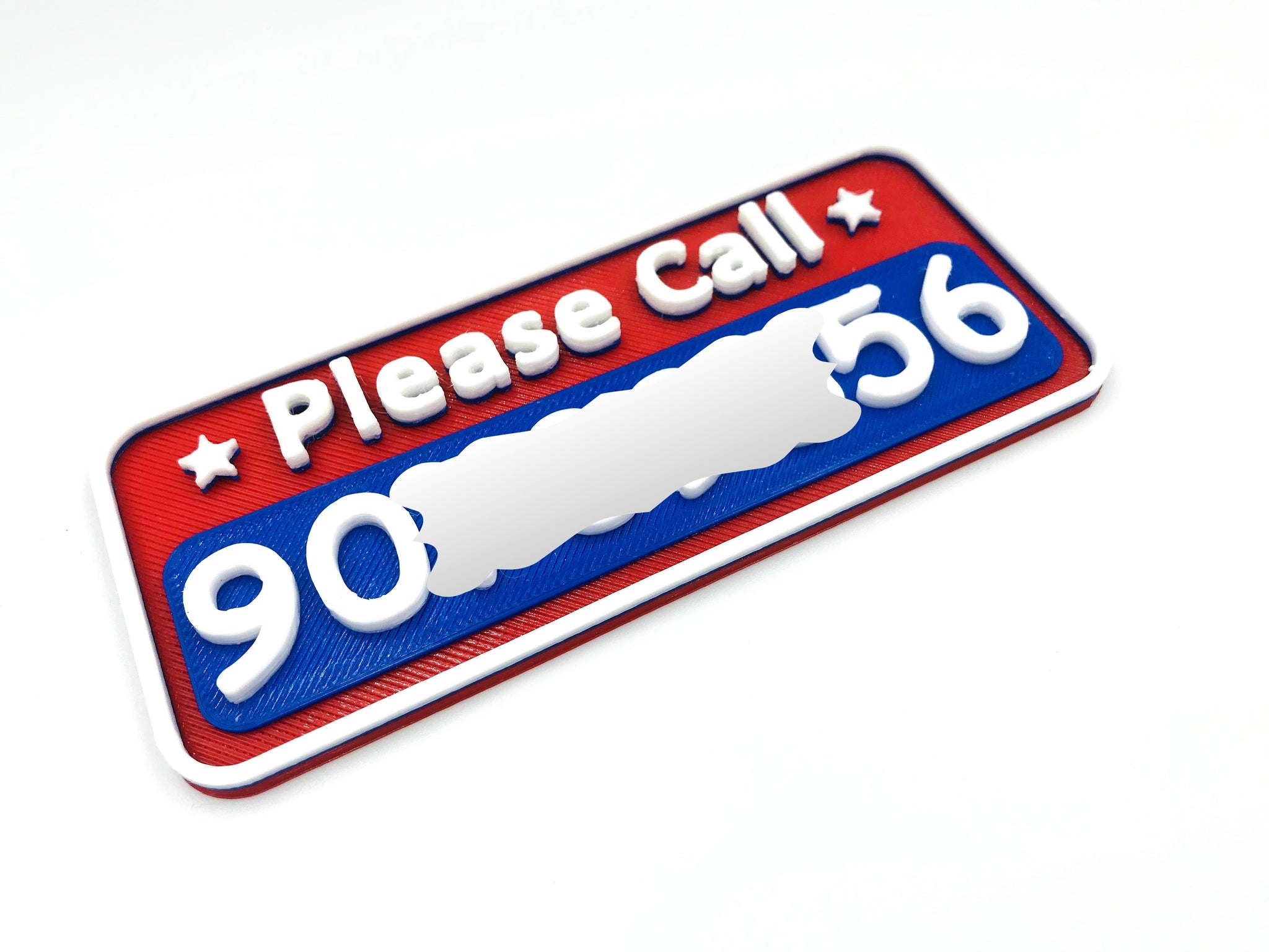 Custom Made 3D Telephone Sign for Car, Temporary Parking, Personalized Gift | 6 color schemes