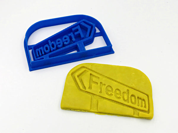 Freedom (自由) Chinese Calligraphy Seal / Freedom Road Sign / Free Speech - Word Art Cookie Cutter