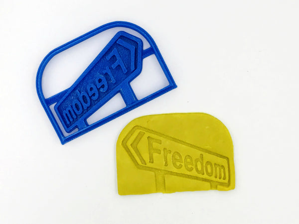 Freedom Road Sign / 自由 Chinese Calligraphy Seal / Free Speech - Word Art Cookie Cutter