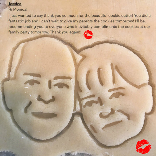 Custom COUPLE Portrait Cookie Cutter