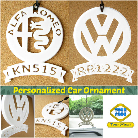 Custom Logo Car Ornament, RearView Mirror Hanging Charm