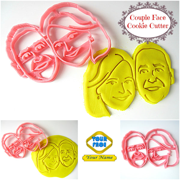 Custom COUPLE Portrait Cookie Cutter