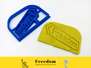 Freedom Road Sign / 自由 Chinese Calligraphy Seal / Free Speech - Word Art Cookie Cutter