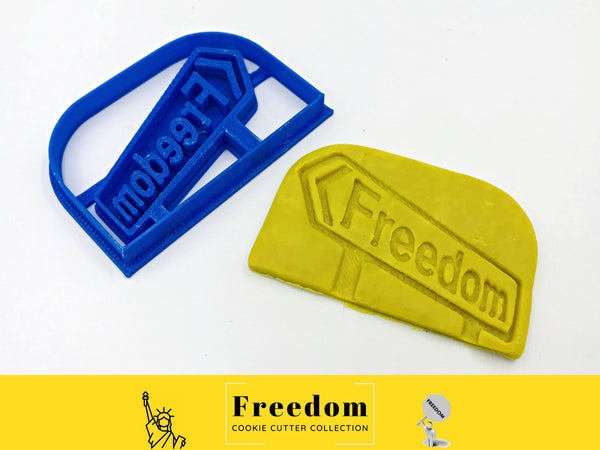 Freedom (自由) Chinese Calligraphy Seal / Freedom Road Sign / Free Speech - Word Art Cookie Cutter