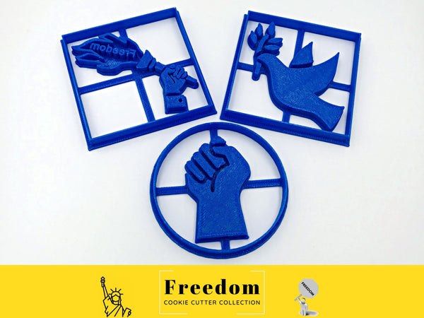 Fight for Freedom Fist, Freedom Bird/Dove, Freedom Torch Cookie Cutter