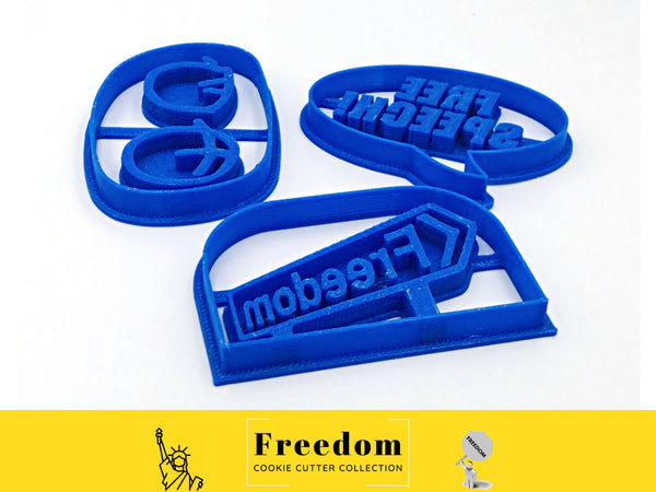 Freedom (自由) Chinese Calligraphy Seal / Freedom Road Sign / Free Speech - Word Art Cookie Cutter