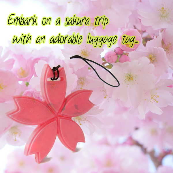 Sakura Custom Luggage Tag, Cherry Blossom Bag Tag